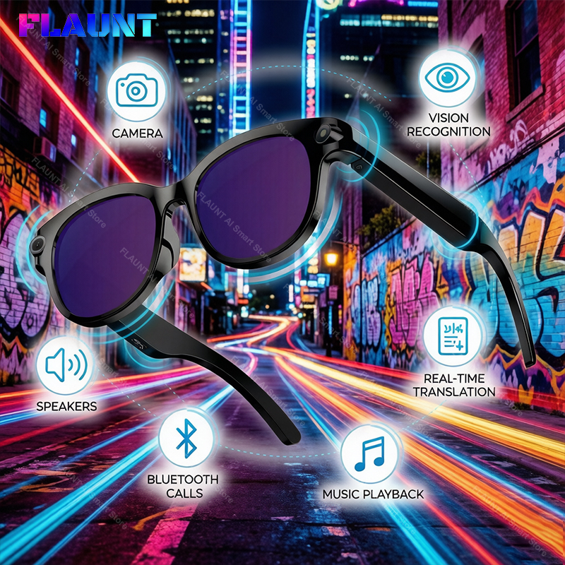 Smart Glasses Lens - FLAUNT AI Smart Glasses 4K Camera